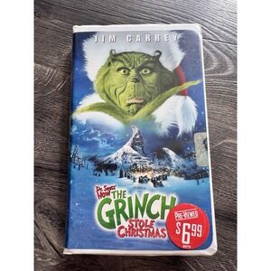Dr. Seuss' How the Grinch Stole Christmas - Jim Carrey - 2000 VHS/Blockbuster